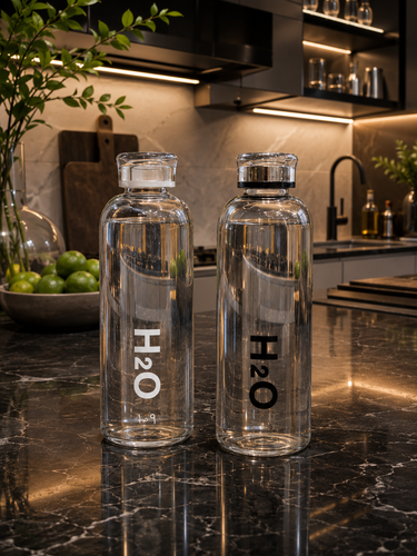 بطری آب شفاف H2O